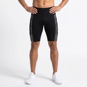 TKO Mens Black White Dotted Graphic High Waisted Biker Shorts Size L